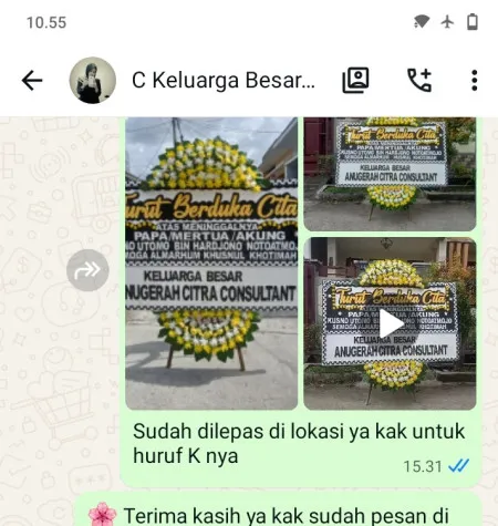 Pengiriman Papan Bunga Duka Cijantung